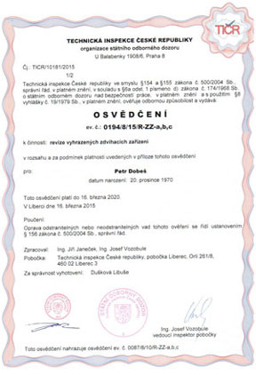 certifikát